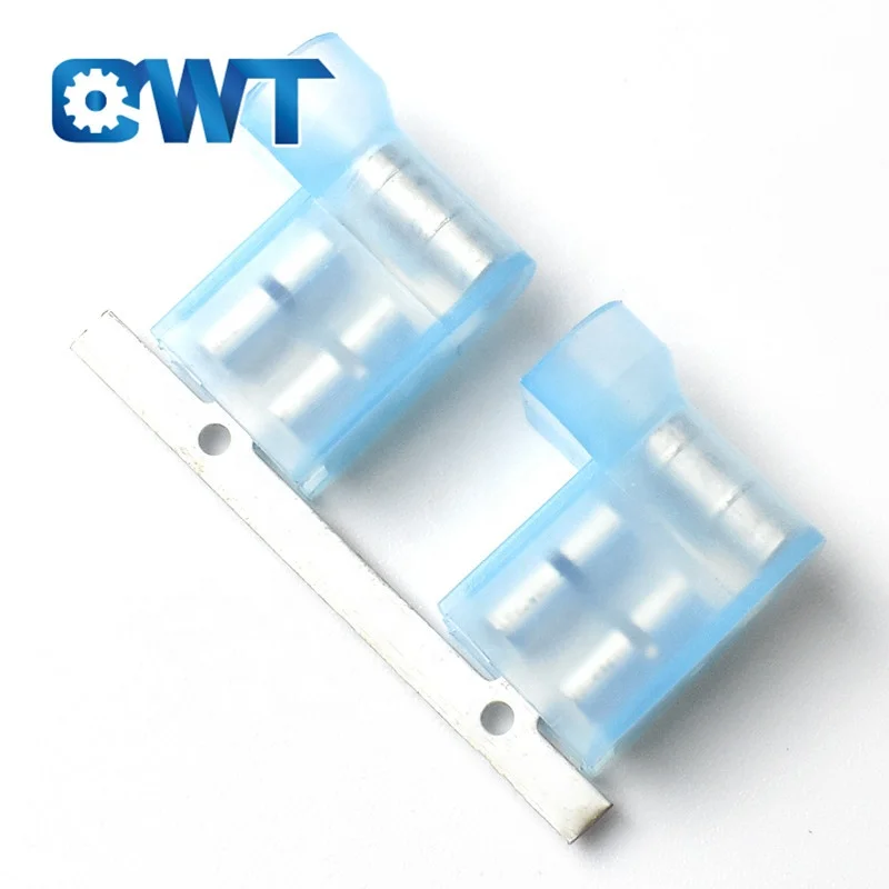 QWT FLDNY 250 Nylon Brass Fully Insulated Sleeves Female Disconnects Connector Cable Flag Spade Joints Terminal