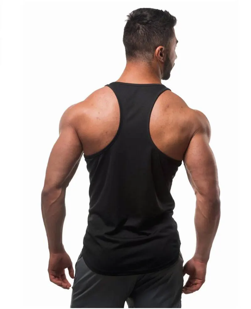 Good price OEM 100 cotton custom logo blank casual mens vest black tank