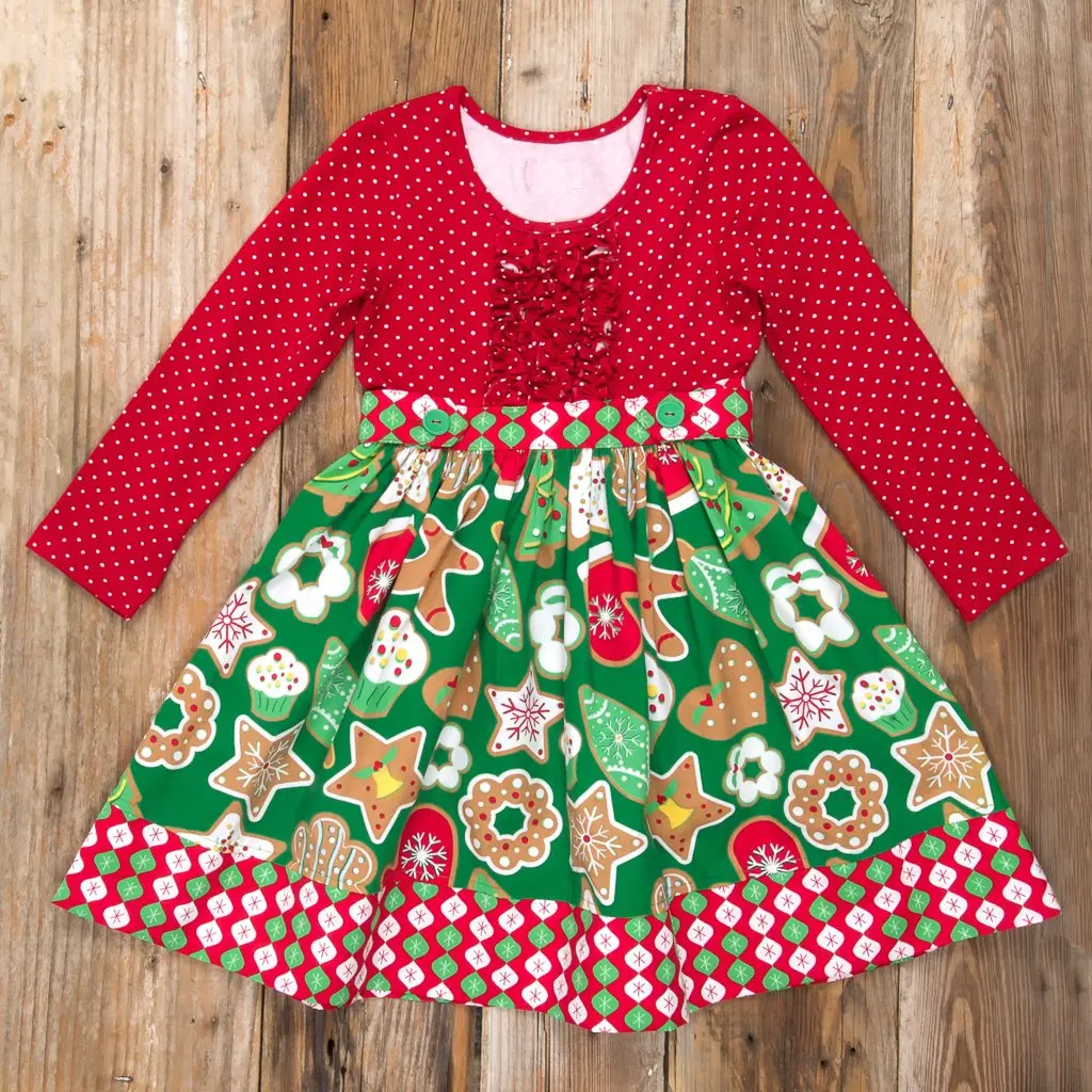 wholesale baby girl Christmas dress frock design boutique girls dress