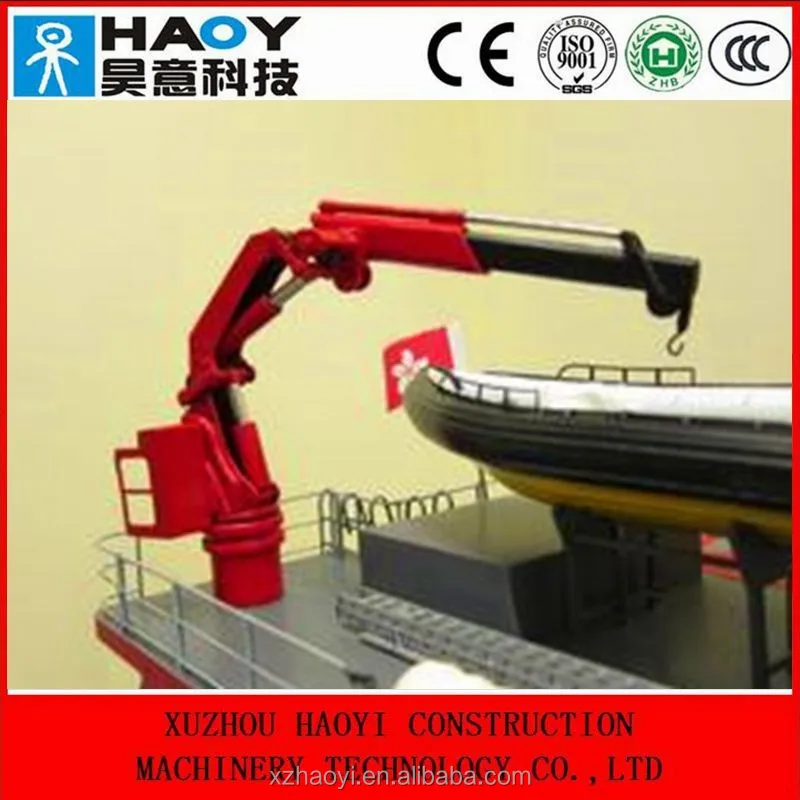 Mini hydraulic deck crane used in port or ship