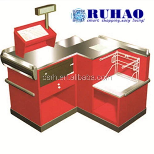 With Bag Holder Supermarket Cashier Counter Table