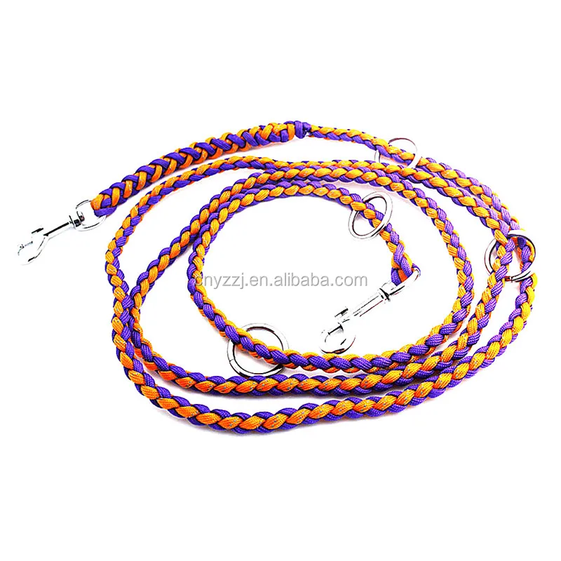 Reflective Braided Handmade Paracord Rope Dog Leash Patterns for Walking Collar and Hiking Sale