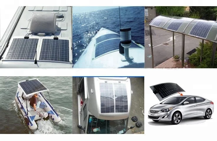 Portable Black Semi-Flexible 55W 110W Power Solar Panel Battery Charger For Car Boat Motorcycle Solar Plate