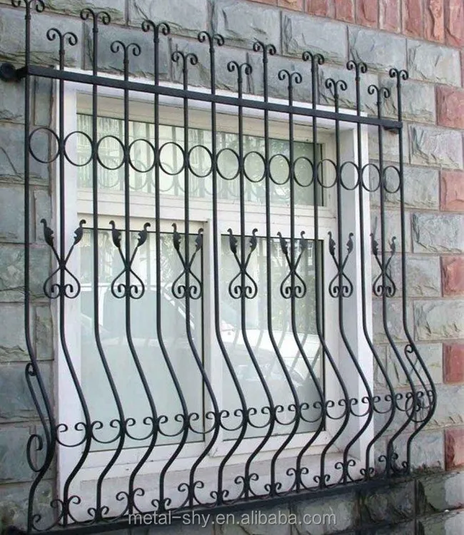 Wrought iron window grill designs for safety