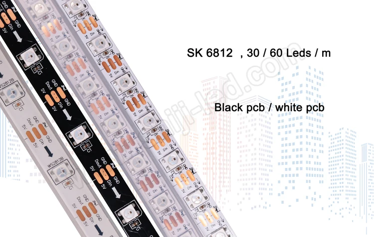 sk6812 ws2812b addressable digital Programmable rgb led pixel strip 5V 30leds 5050 outdoor decoration Waterproof pixel led strip