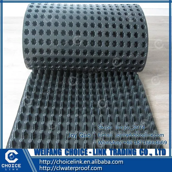 
construction material high density polyethylene plastic HDPE dimple drainage sheet for basement 