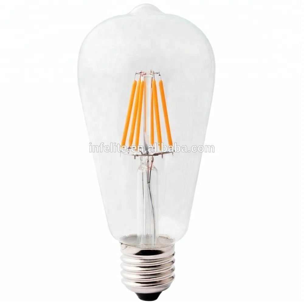 ST58 ST64 E27 Vintage Edison LED Filament Spherical Tubular Bulb Light ST64 8Watt 2W 4W 6W 8W