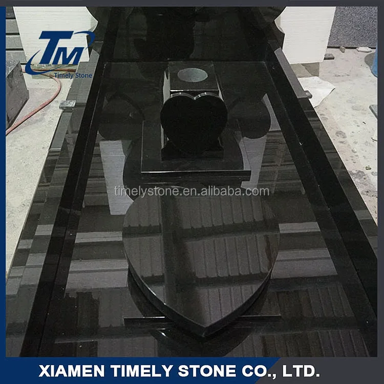 
Prefabricated Kerb Sets Heart Shape Black Granite Headstones 