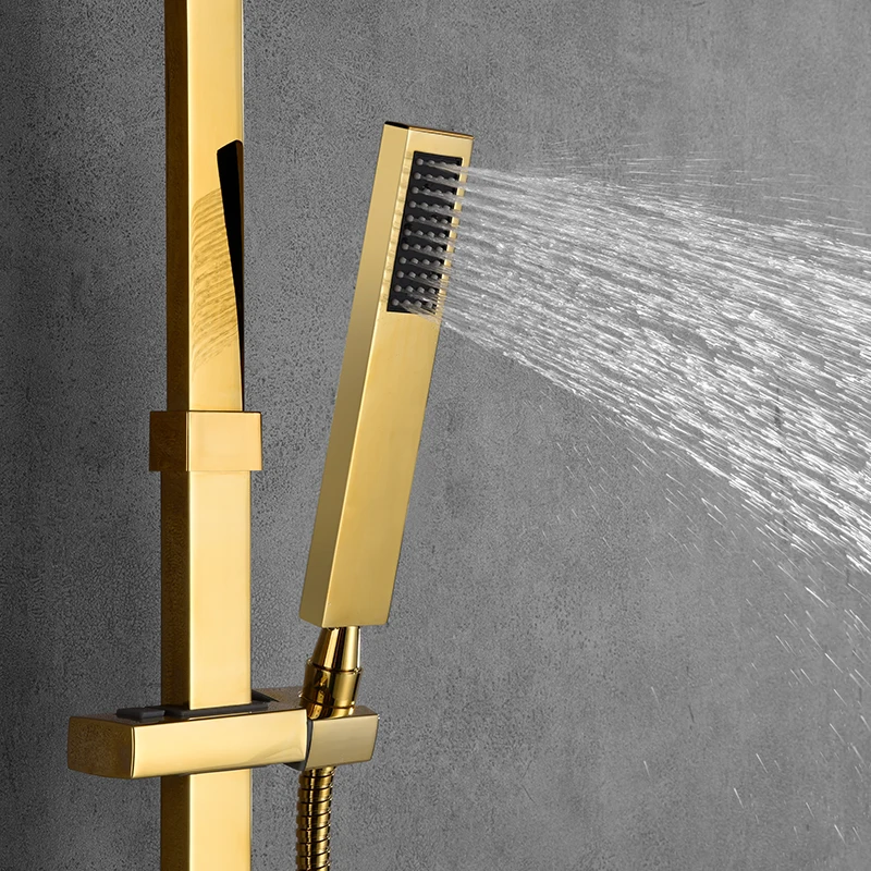 HIMARK modern bathroom wall mounted robinetterie salle de bain golden shower sets and faucets bath shower mixer