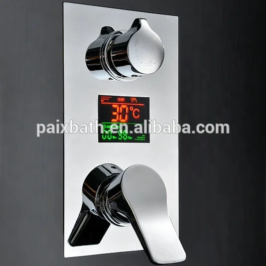 
Top sale brass surface mounted temperature display shower faucet panel 