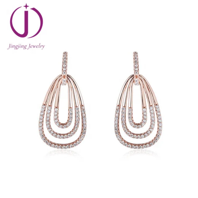 Post Dangle Earrings 18k gold plated earring for young women