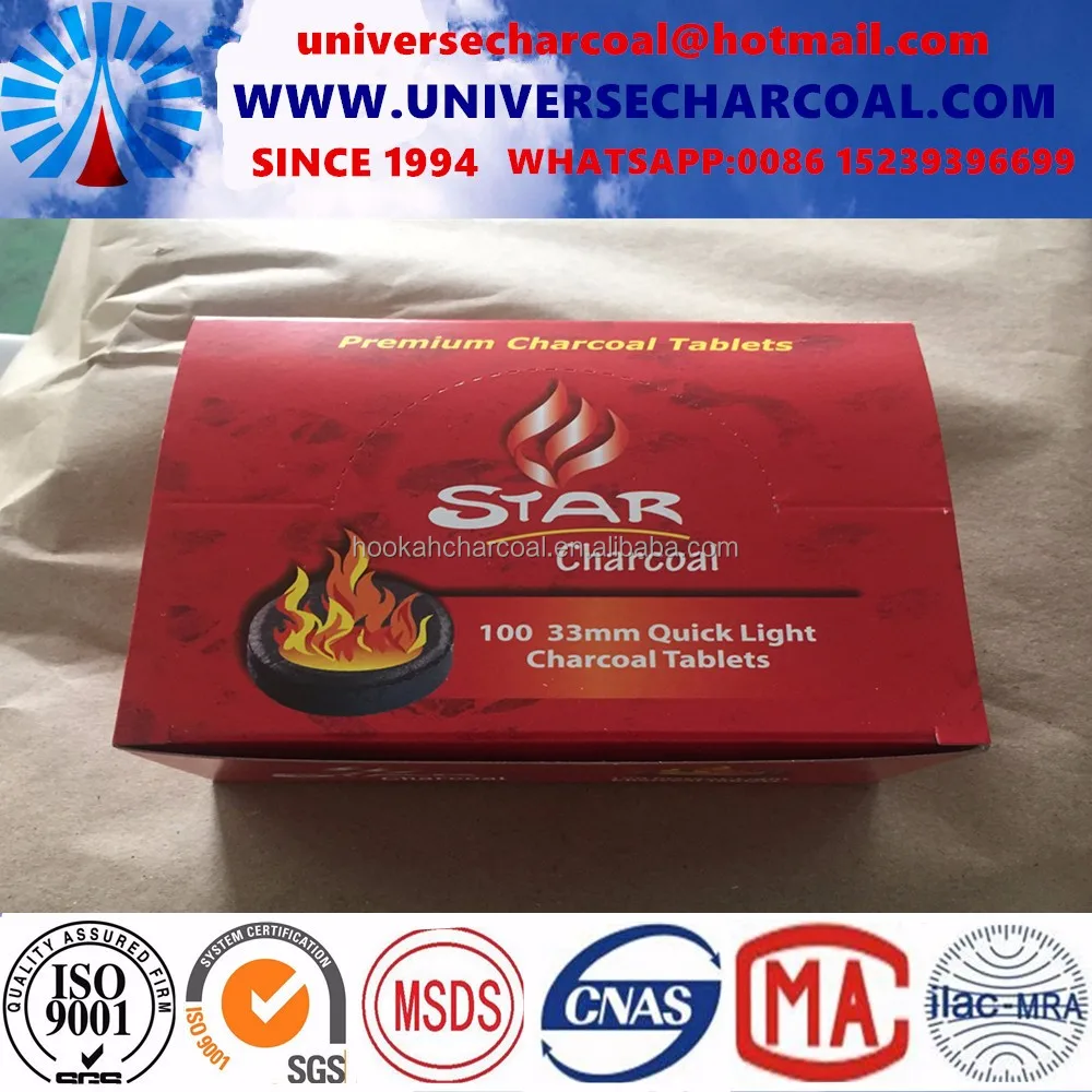 Dubai charcoal tablet for incense, bamboo incense burning cube charcoal