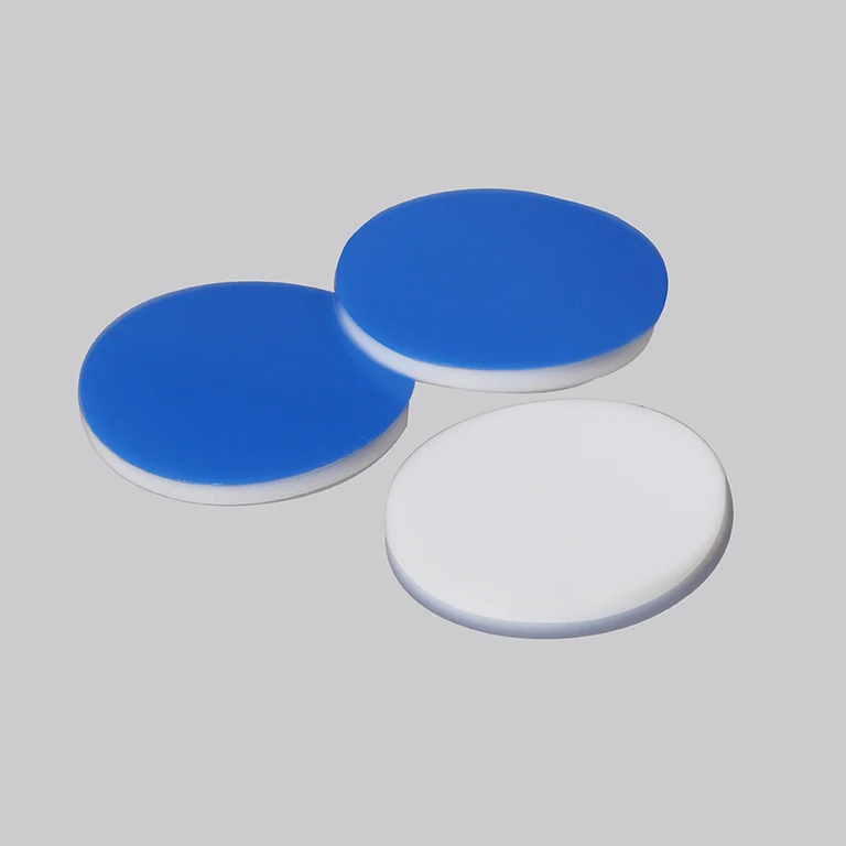 Factory Direct Sale Customized Size lab standard 2mm thickness Blue PTFE White Silicone Rubber 17.5mm Septa