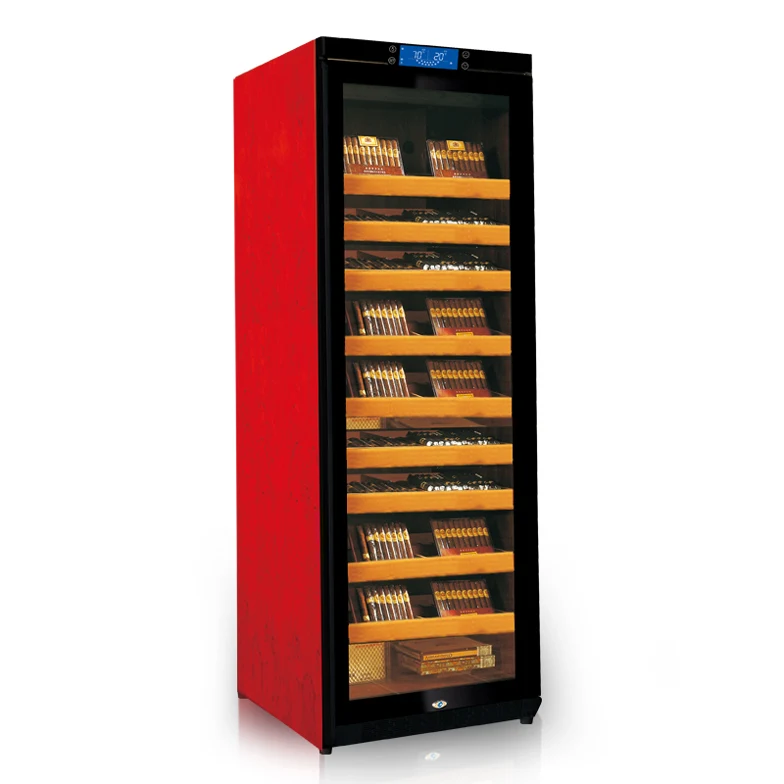 Factory Direct Offer Premium natural wooden constant humidity &temperature cigar humidor cabinet