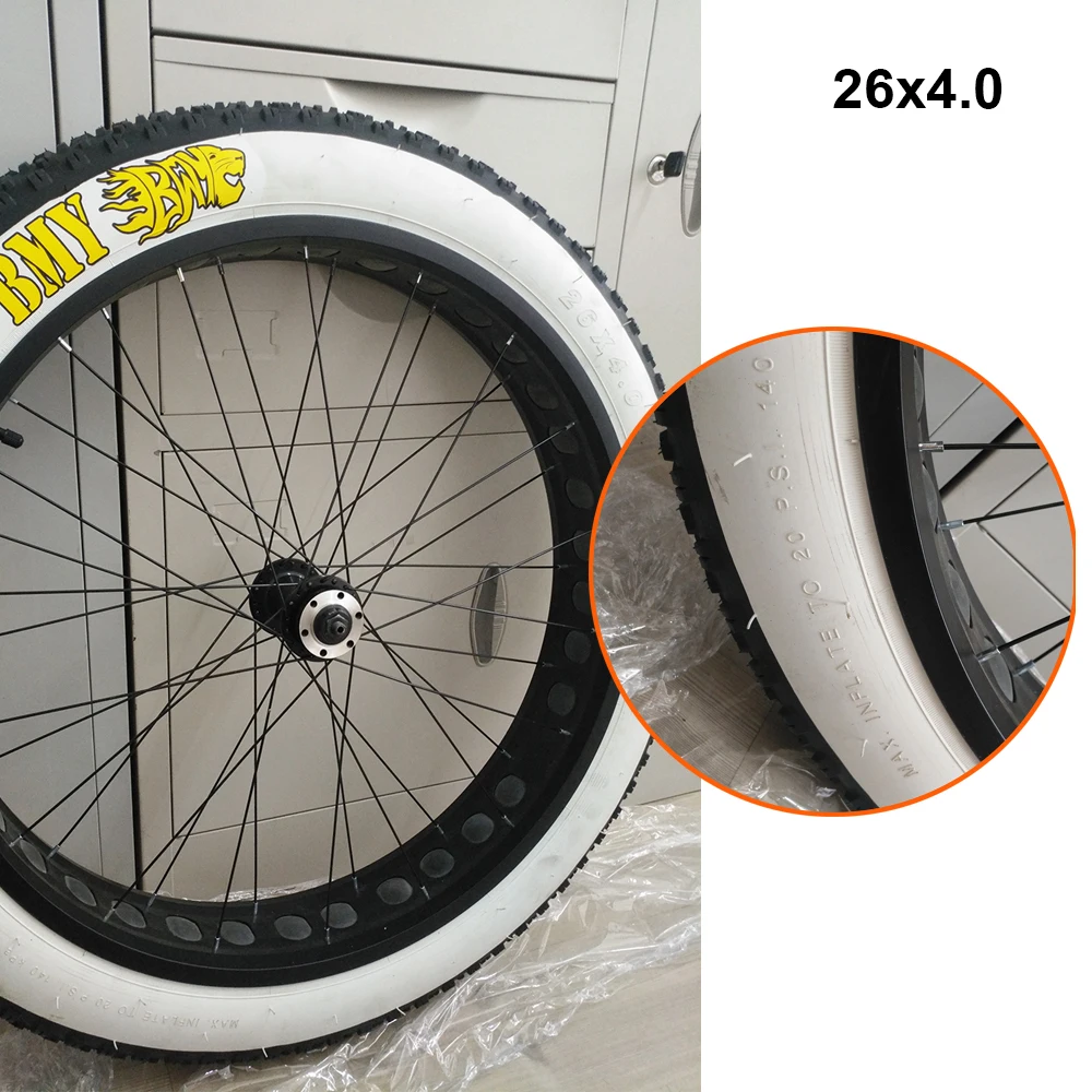 Factory supplies good quality white wall tire 26*4.0 bicycle fat wheel set