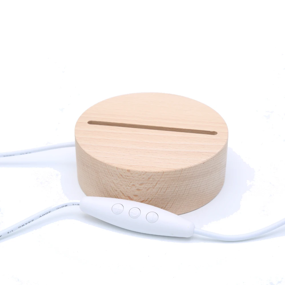 3D Beech led lamp base with Remote control with USB cable adjustable brightness lights for child room