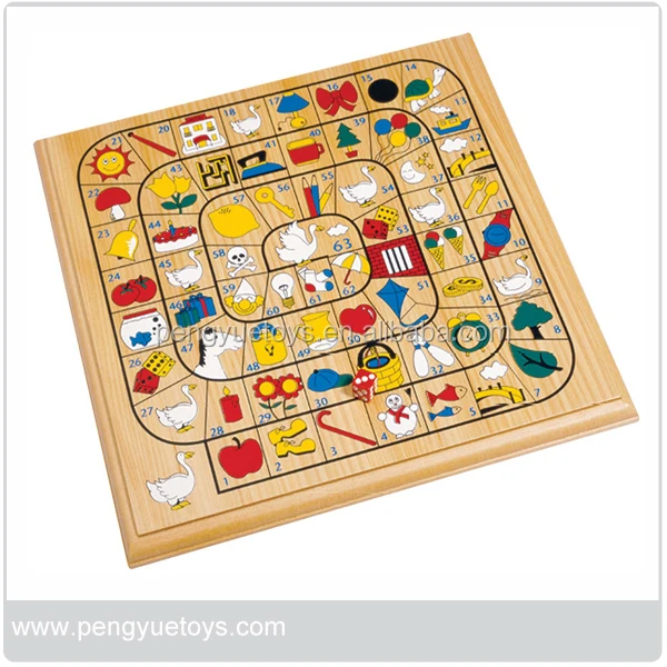 Wooden Game Toy Hardwood Game of Goose