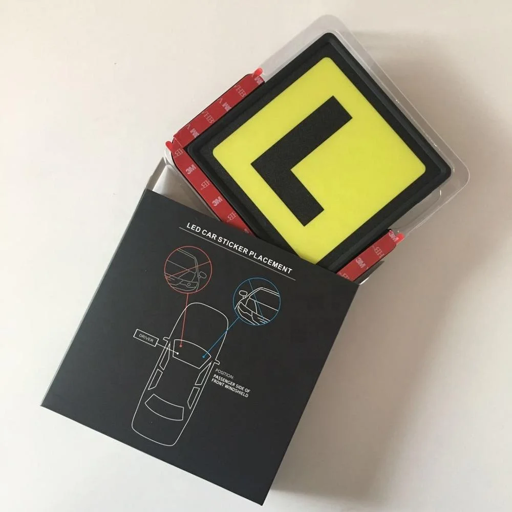 Перезаряжаемые светящиеся светодиодные автомобильные наклейки для нового водителя, P-пластина, наклейки, безопасный автомобильный участок