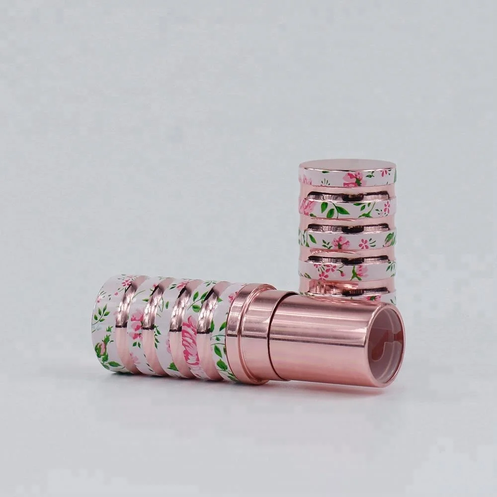 China supplier fashion design elegant empty flower aluminum lipstick tubes