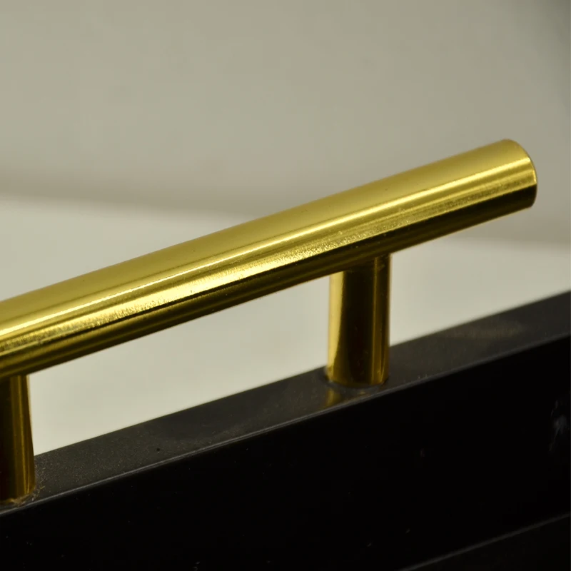 OEM print houseware custom rectangular black serving  wood armrest  long handle tray