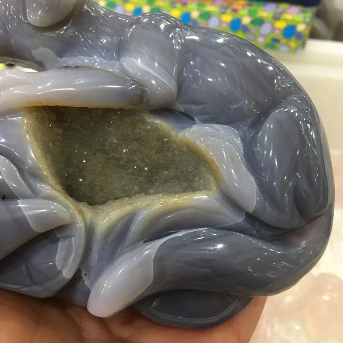 Custom High Quality Natural Agate Polished Carving Crystal Agate Dog Decoration