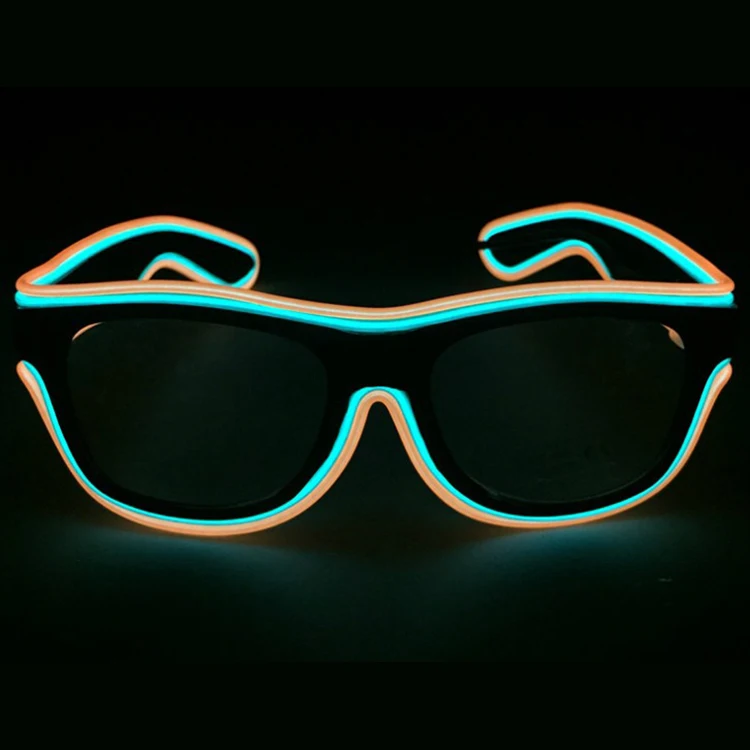 Party Costumes Glow Neon Rave Glasses Light up LED Wire Flashing Music EL Shades Sunglasses