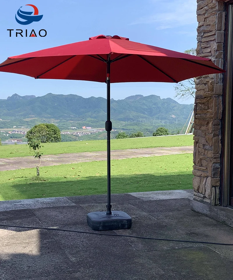Hand Crank pool garden parasol Steel Sun outdoor deck market umbrella outdoor patio restaurant umbrella with tilt and crank