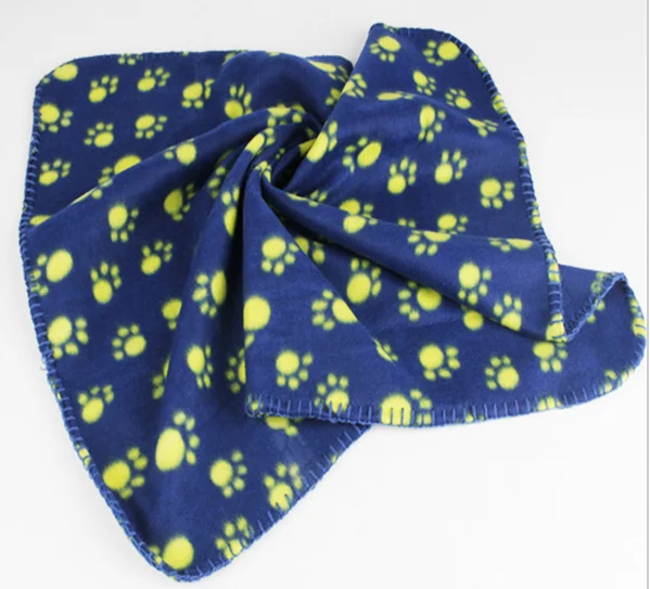 Cute Dog Bed Paw Print Soft Warm Fleece Pet Blanket Cat Mat Puppy Bed Sofa Pets Towel 60*70cm