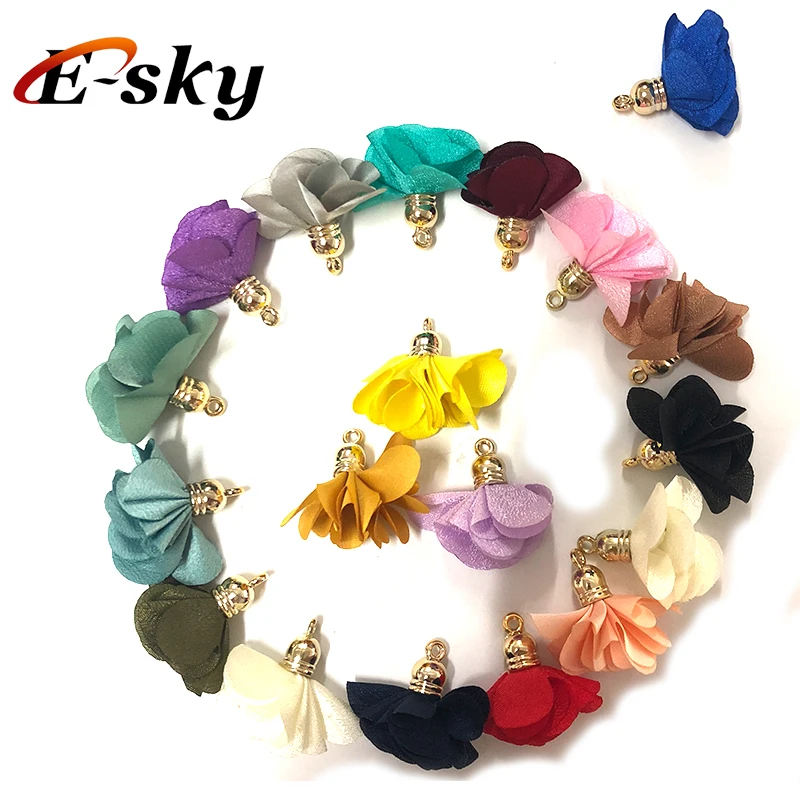 Decorative Golden Metal Pendant Flower Tassel for Bag