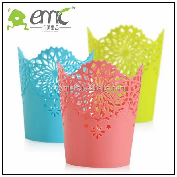 emc office plastic flower design desktop decor Decor sundries storage basket