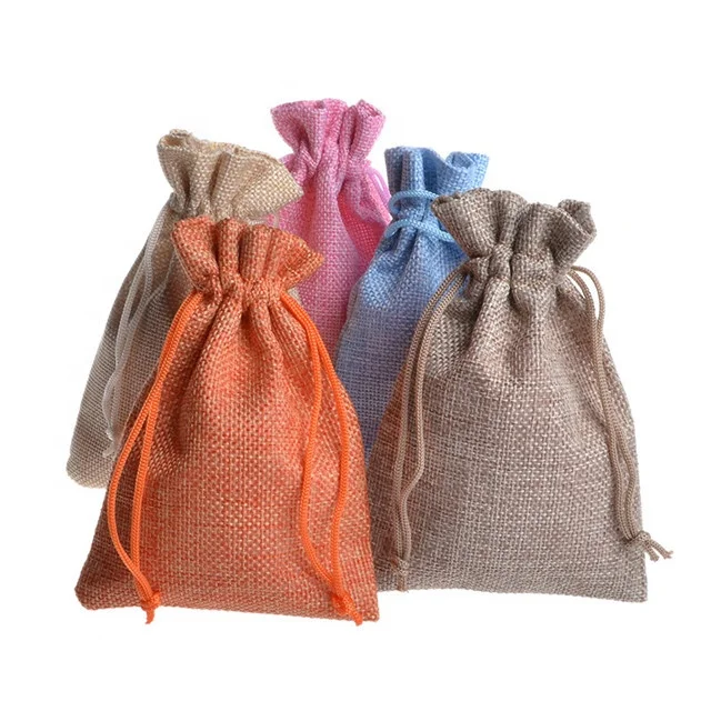 Hot Sale 10x14cm Recyclable Coffee Bag Jute Eco-friendly Jute Burlap Gunny Sack pouch