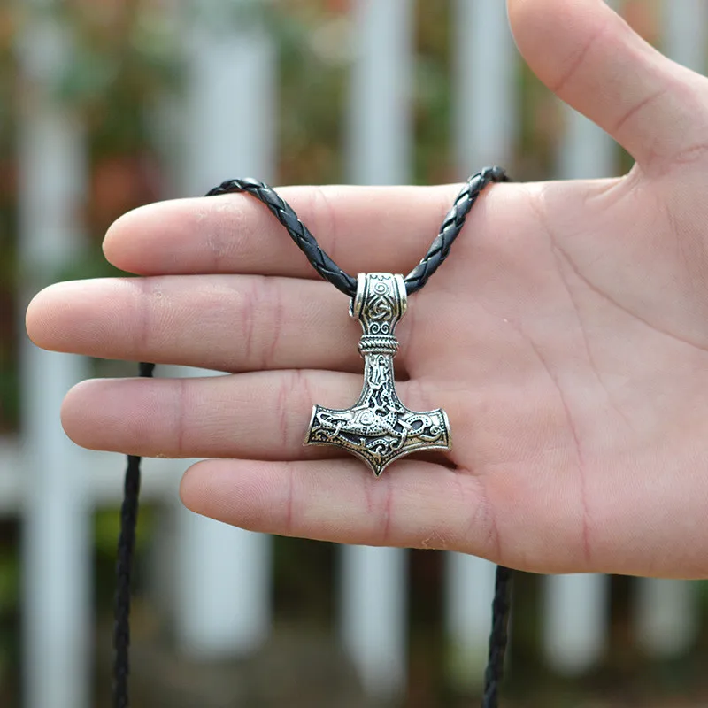 Мужское скандинавский ожерелье с кулоном Молот Тора в скандинавском стиле