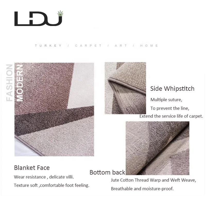 
Easy To Clean Contemporary And Contracted Sitting Room Sofa Carpet Rug 