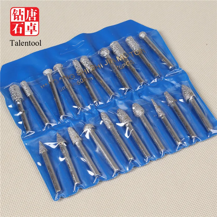 carve tools and diamond mounted point diamond coated used on stone glass tile for polishing and carving