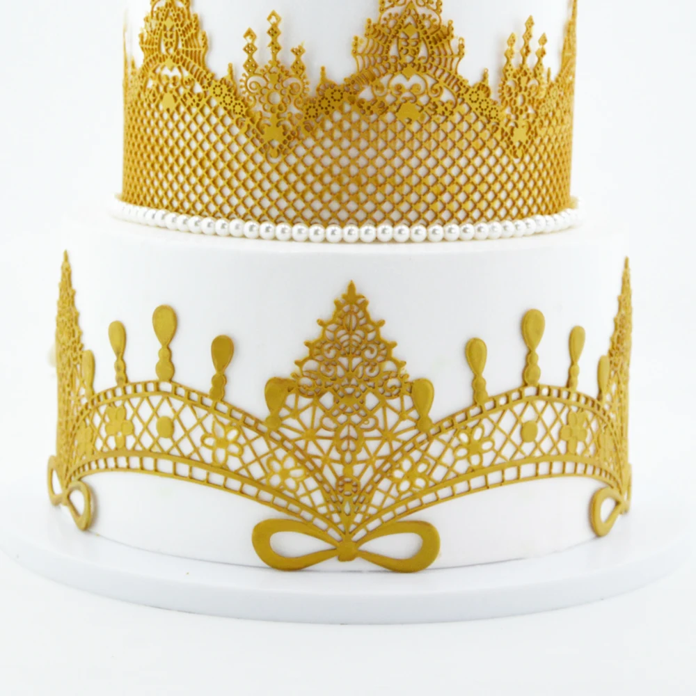 Корона коврик для тиснения кружевная лента силиконовый отпечаток форма мастики сахарной пасты украшение торта инструменты