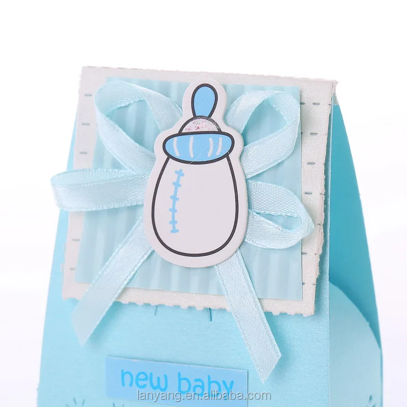 Personalized Blue Baby Shower Theme Baby Boy Candy Boxes Favors Bags Box