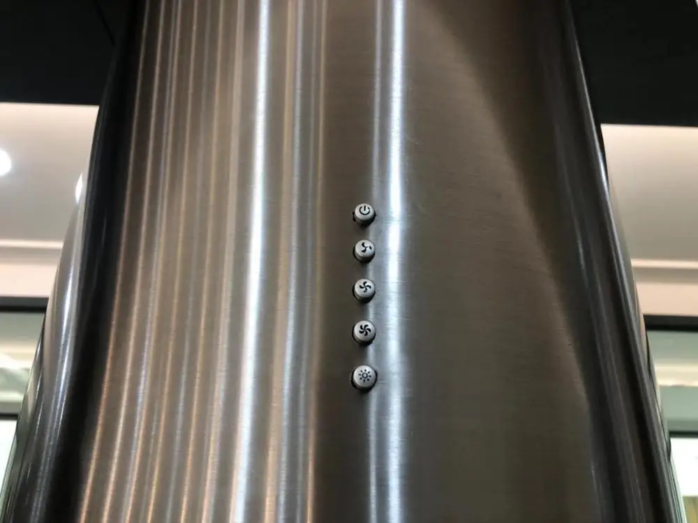 SENG Kitchen Tempered Glass Round Island Mounted Stainless Steel Range Hood