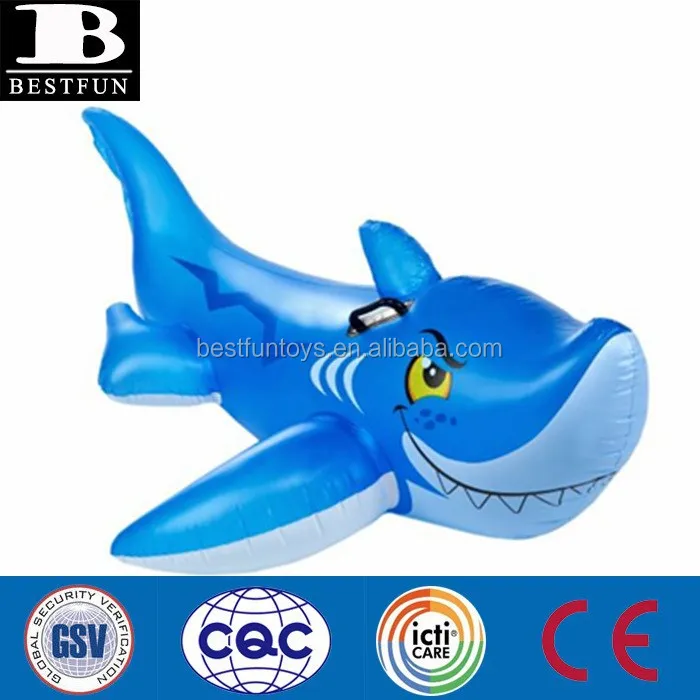 Inflatable Shark Rider for Children durable plastic blow up sea animal ride-on swimming pool float toys kids