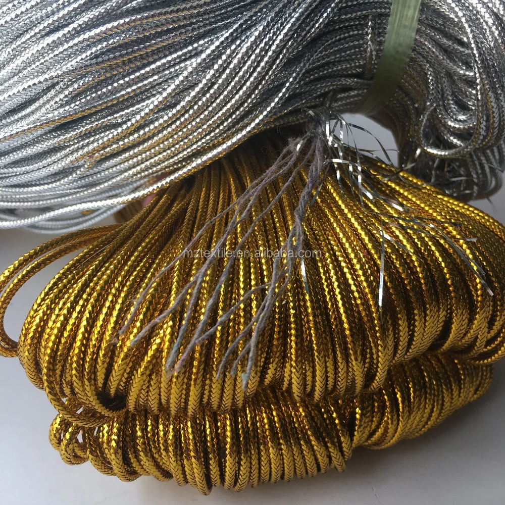 Gold and Silver Metallic String Twisted with Cotton