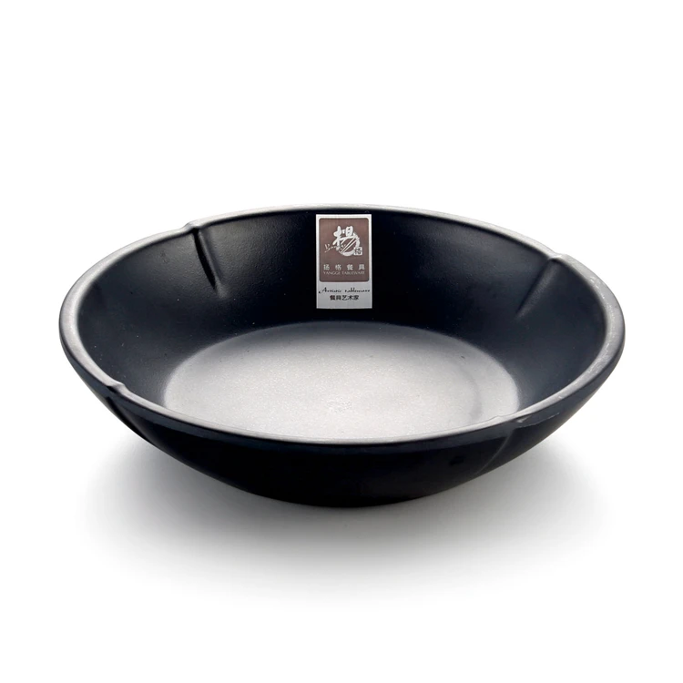 Kitchen Thicken Melamine Striping Shallow Plastic Bowls