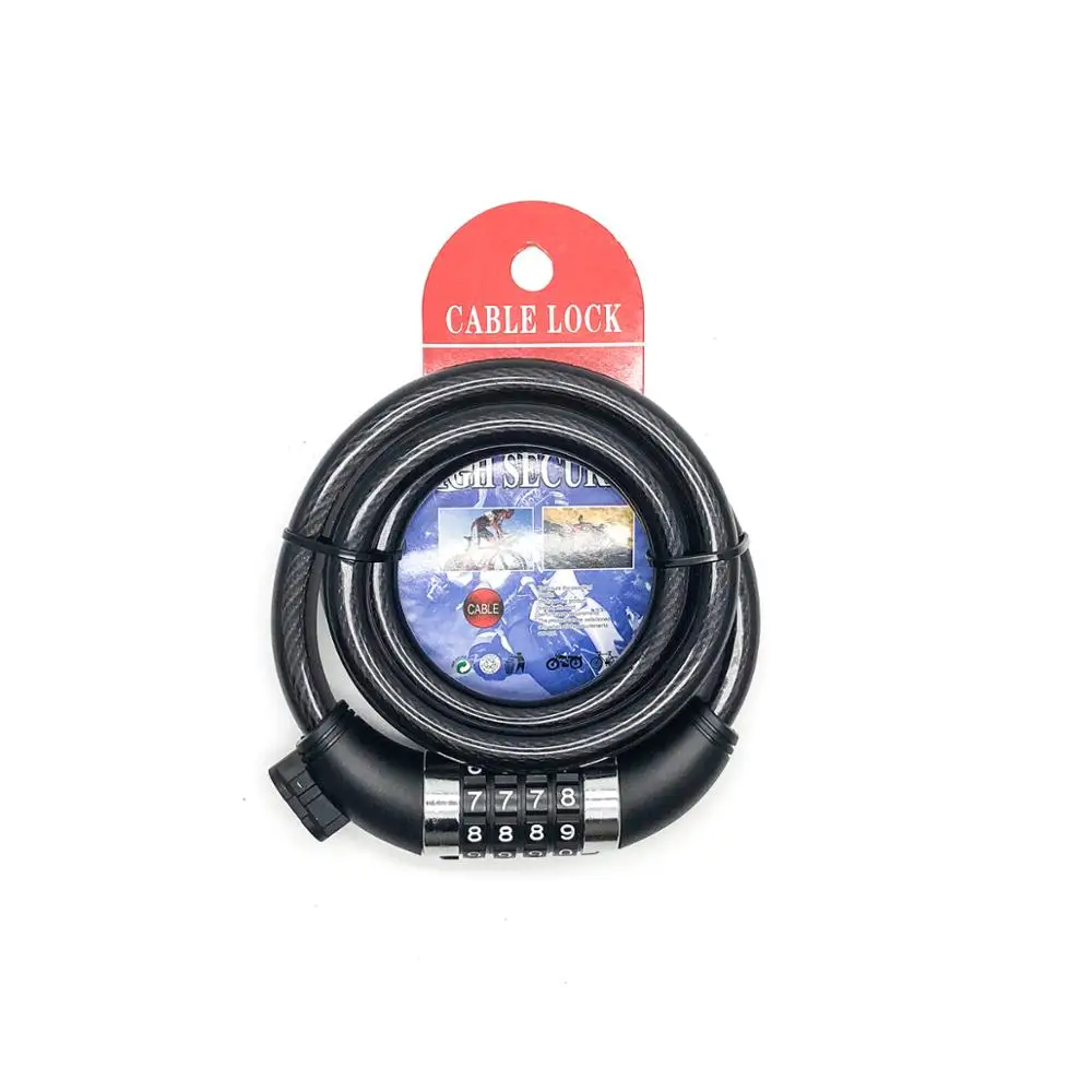 
8310-Q High Security 4 digits Steel bicycle parts bicycle accessory combination lock, with bracket 