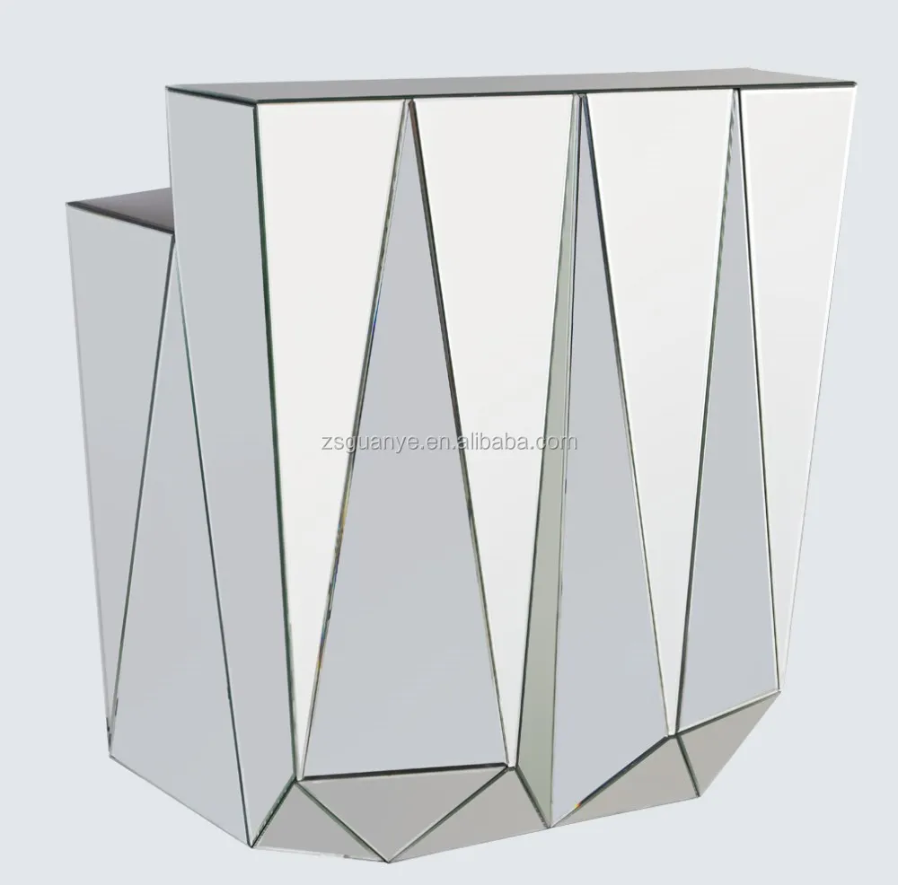 Modern Hot selling Unique Hand Painted Mirrored Furniture Clear mirror console table bar table