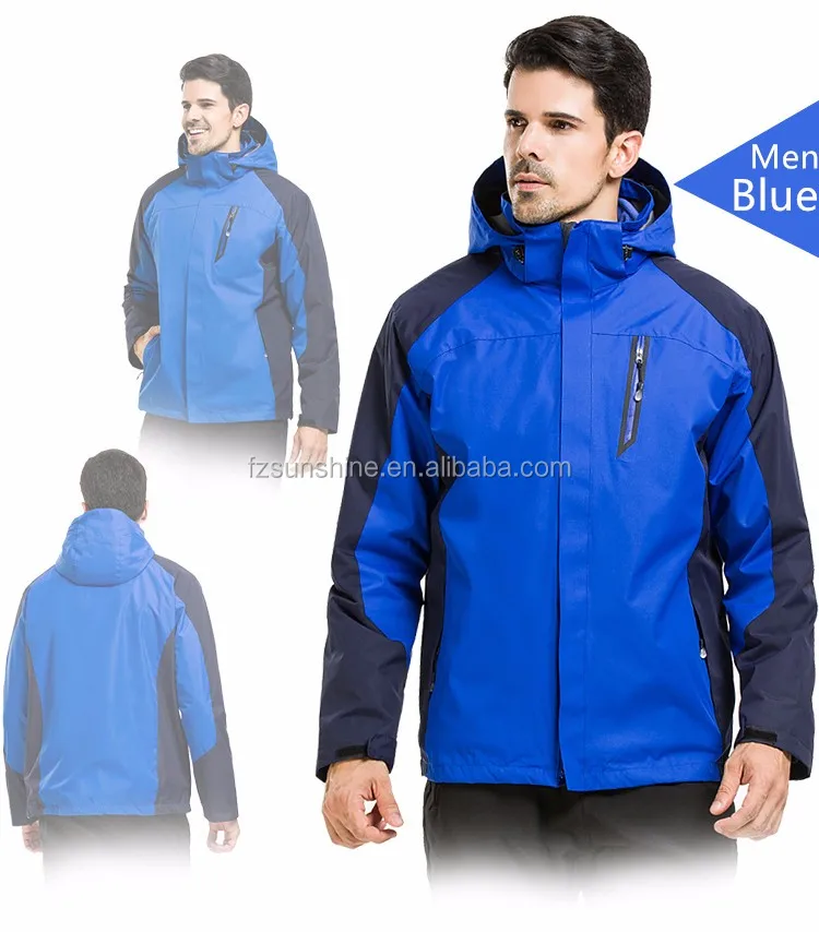 Waterproof Black and Orange 3 in 1 Woodland Winter Men Jacket with wind skirt