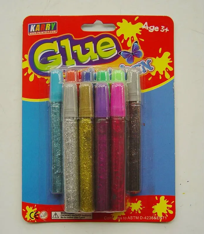 5 color 10MLStationery Non-toxic  Glitter Glue set  children handwork glue