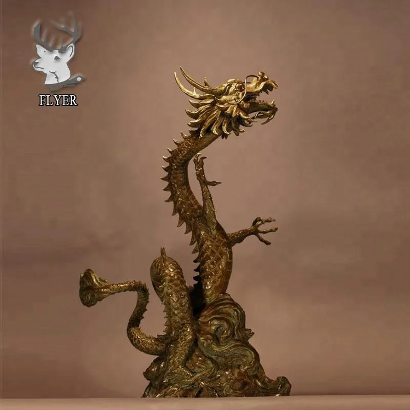 Large outdoor animal dragon sculpture modern hand  metal casting large brass dragon statue