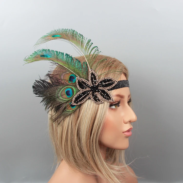 
Peacock hair decoration party wedding feather headband for women 