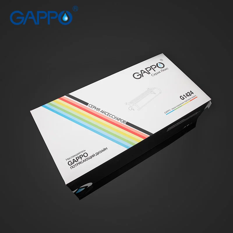 
GAPPO Top Quality Gold Wall Mounted Bathroom Shelves Bathroom Shelves restroom shelf Hardware Accessories in two hooks G1424 