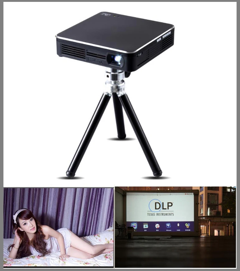 4000 мАч аккумулятор работает проектор домашнего кинотеатра мультимедийный DLP проектор HDP200 телефон проектор для Miracast