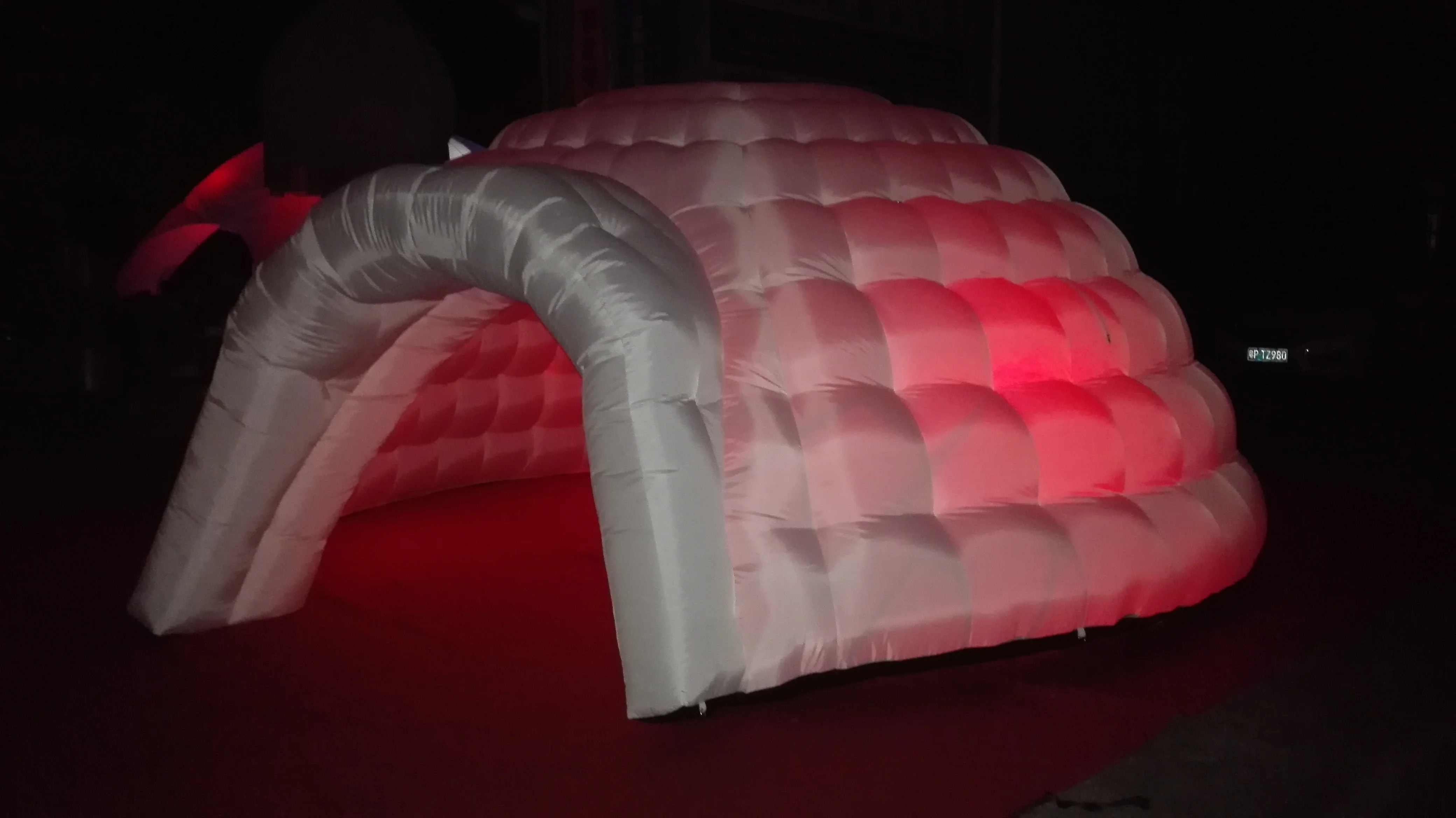 Factory hot sale inflatable air dome roof top tent with LED light tent for event party