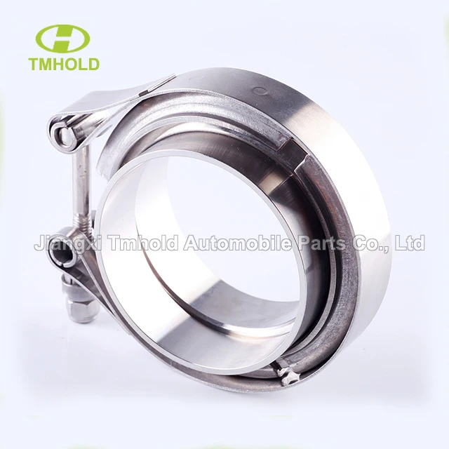 3.0 inch stainless steel turbocharger v-band clamp with turbo/blow exhaust wastegate flanges